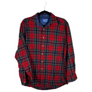 Pendleton 100% Pure Virgin Wool Vintage Holiday Plaid Flannel Men's Size Medium